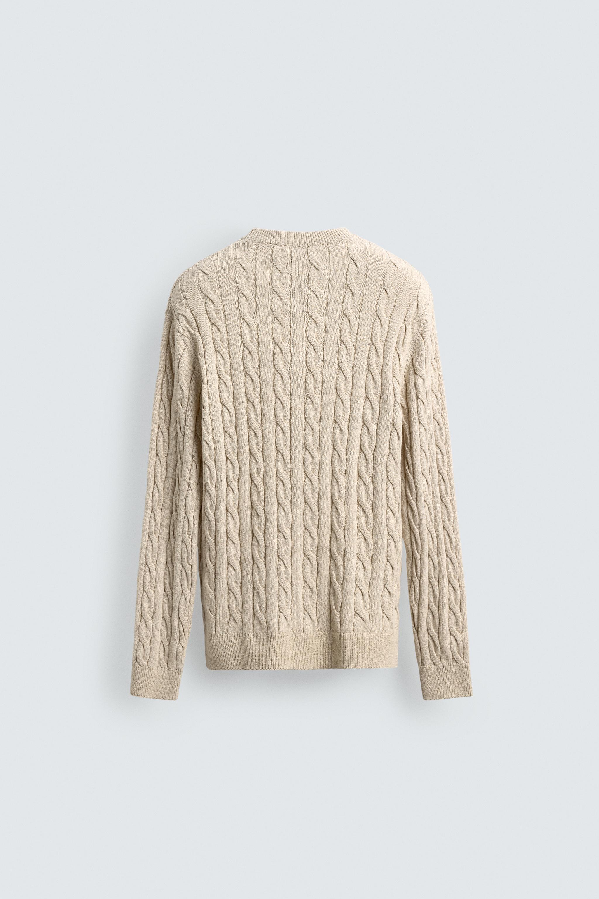 PULL À TRESSES EN MÉLANGE DE COTON